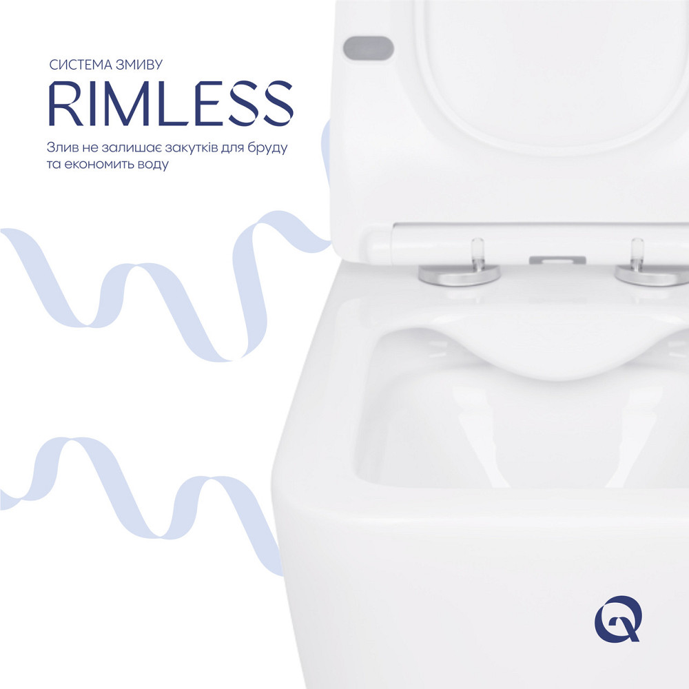 Унітаз підвісний Qtap Crow безобідковий із сидінням Soft-close QT05335170W Київ - фото 5