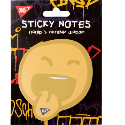 Бумага для заметок Yes с липким слоем фигурный Melt Smile 40 листов (170356) Винница - изображение 1