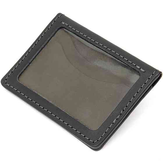 Шкіряна обкладинка для автодокументів з логотипом NASA GRANDE PELLE 11490 Чорний Київ