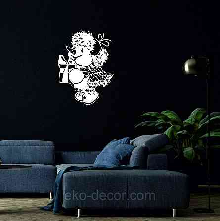 Декоративное настенное Панно «Снеговик», Декор на стену 110*83 см, Белый Киев