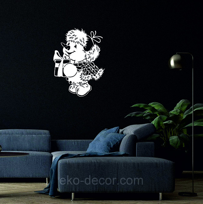 Декоративное настенное Панно «Снеговик», Декор на стену 110*83 см, Белый Киев - изображение 4