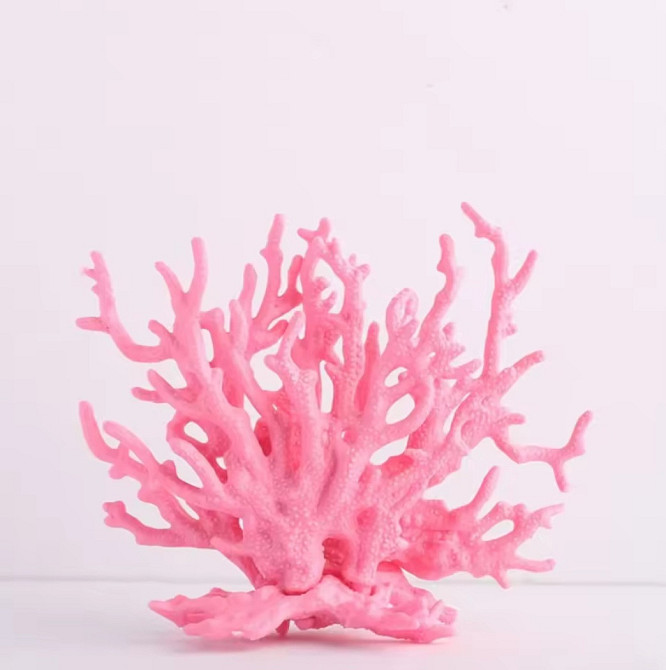Декор в акваріум Корал 135 на 160 мм рожевий Київ - фото 3