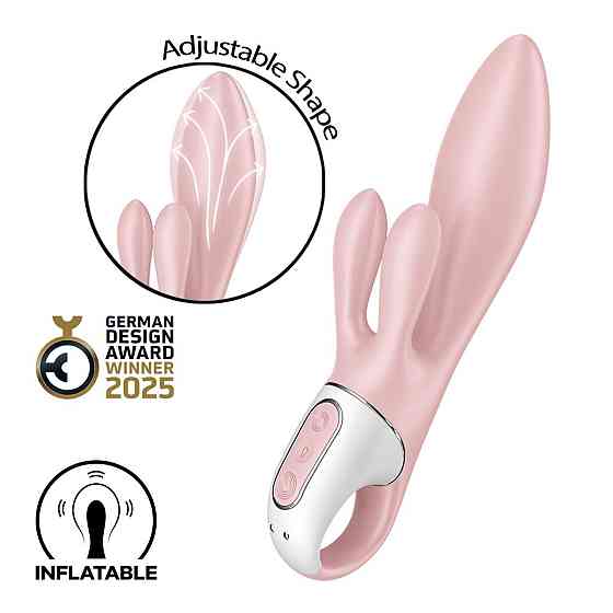 Вібратор-кролик надувний Satisfyer Air Pump Bunny 3, 12 режимів, подвійний відросток Sex Aura Київ
