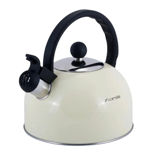 Чайник 2,5л нержавіюча сталь зі свистком (салатовий,кавовий,беж) 0679BG KAMILLE Житомир - фото 1