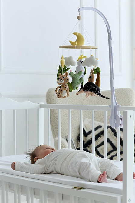 Дитячий мобіль на ліжечко WoollyFox "Друзі з далеких країв: леопард, кенгуру, крокодил, папуга" Київ - фото 3