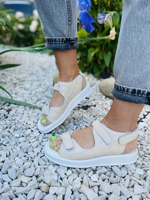 No brend Босоніжки жіночі 19-1 бежеві (літо, шкіра натуральна) (5082) Коломыя - изображение 2