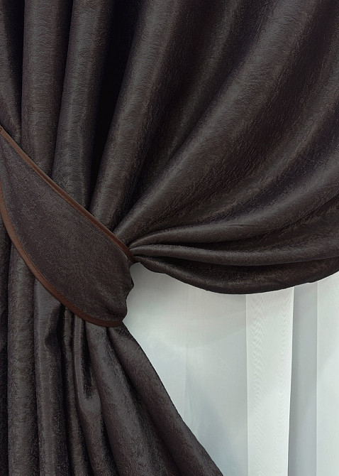 Комплект готових штор VR-Textil Софт № 1166ш Коричневий 150х270 см 2шт (30-973) Київ - фото 5