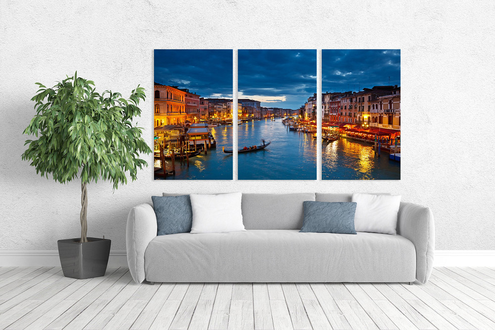 Модульная картина в гостиную / спальню   Нічне місто       ART-047_3A Киев - изображение 2