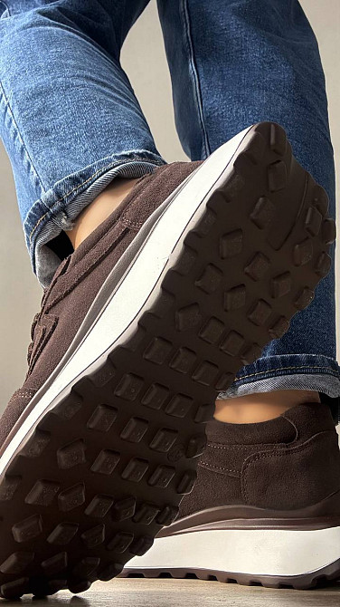 Кроссовки женские Hengji 725-12 замшевые на белой подошве коричневые, 36, 23 см Киев - изображение 12