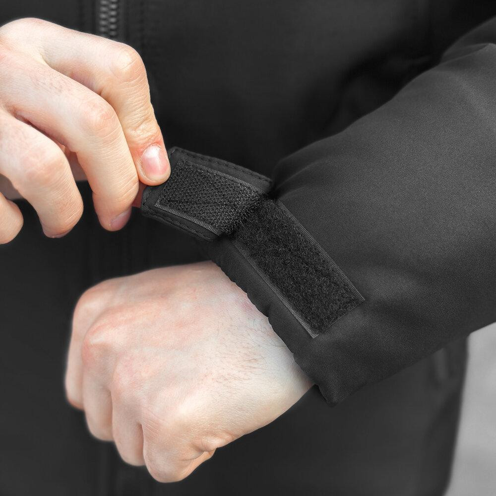 Чорна чоловіча зимова Куртка з капюшоном Pobedov Winter Jacket Motive ЗИМА В2 Київ - фото 6