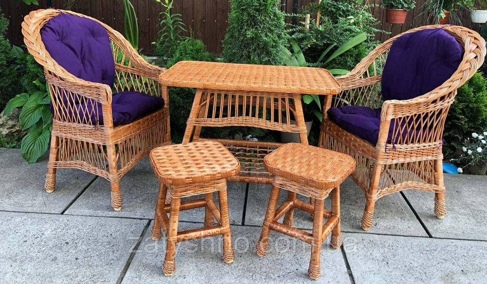 Мебель плетеная с подушками фиолетовыми Киев - изображение 5