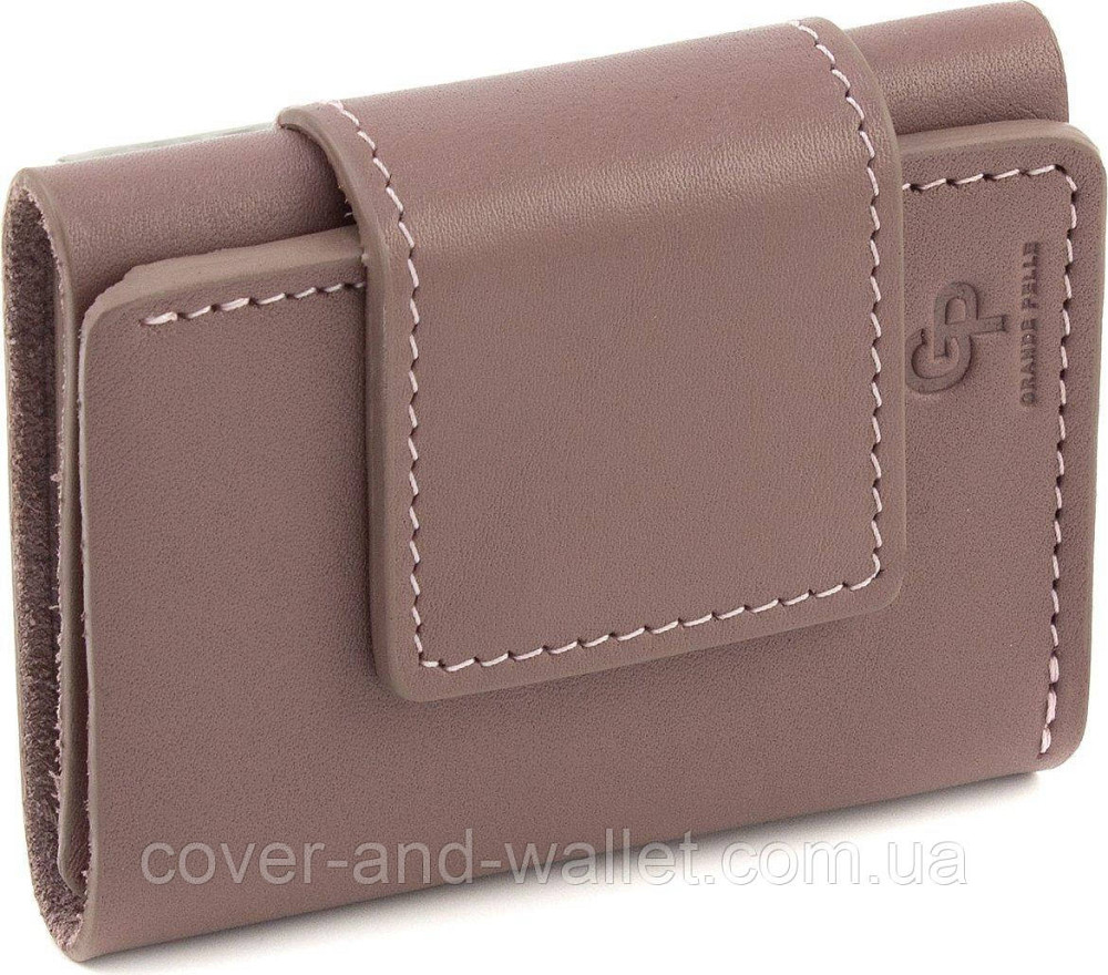 Небольшой женский кожаный кошелек пудрового цвета ручной роботы Grande Pelle Киев - изображение 4