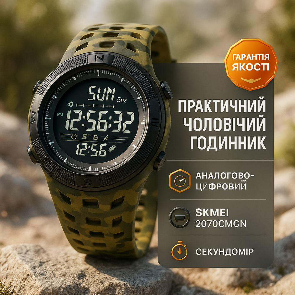 Чоловічий годинник з пластиковим ремінцем SKMEI, Годинник для походу чоловічий для плавання TC-78 Львів - фото 15