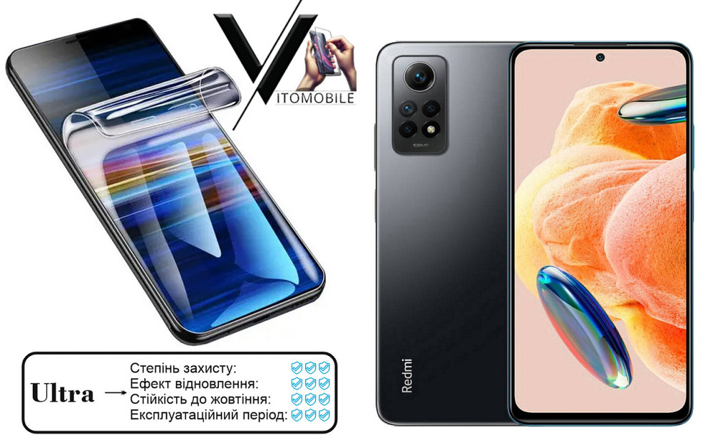 Поліуретанова плівка Ultra для Xiaomi Redmi Note 12, Redmi Note 12 Pro 5G – мінімальна товщина, максимальний захист! Київ - фото 1