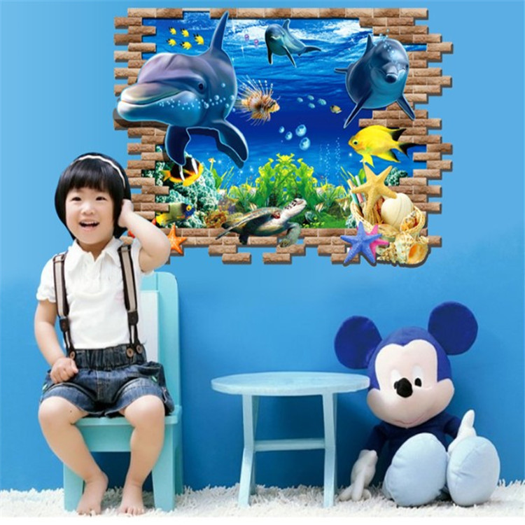 Наклейка на стену в детскую Подводный мир 50 на 70 см разноцветный Киев - изображение 4