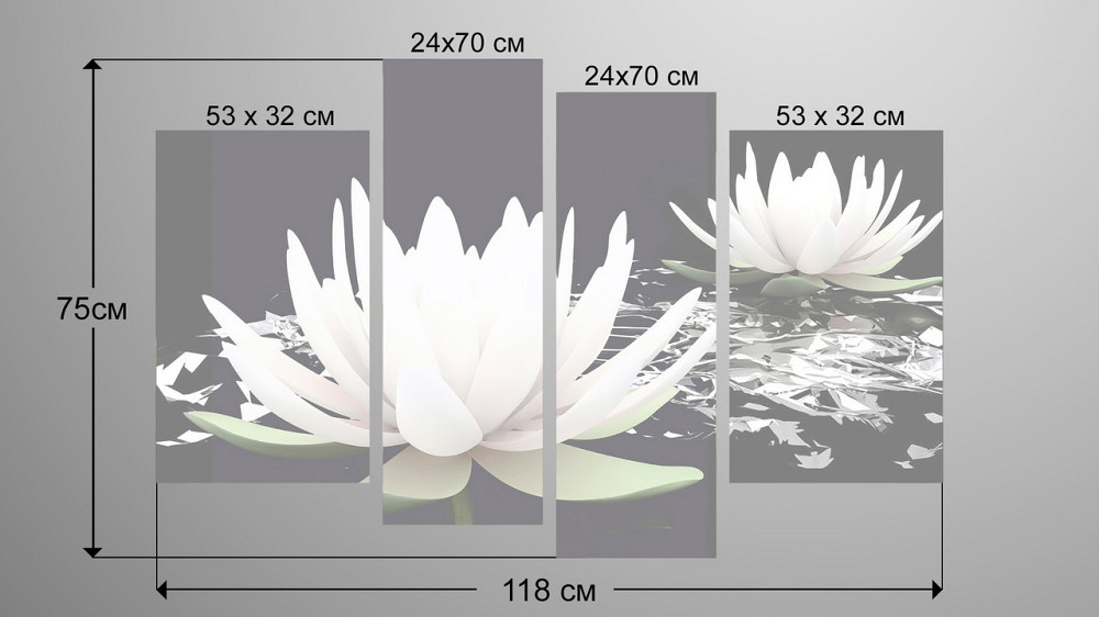 Модульна картина Квіти Лілії Art-6_4 Київ - фото 3