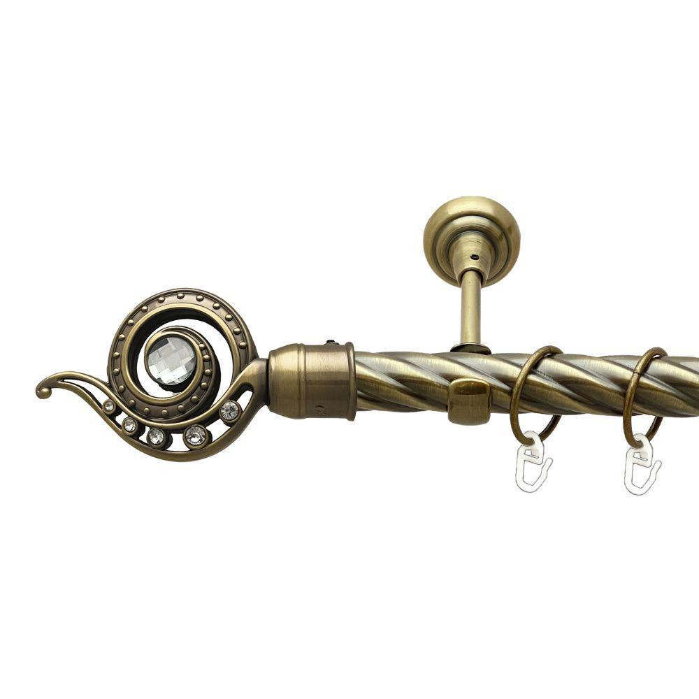 Карниз Orvit Око Дракона металевий однорядний відкритий скручена труба кільце металеве Антик 25 мм 200 см Львов - изображение 1