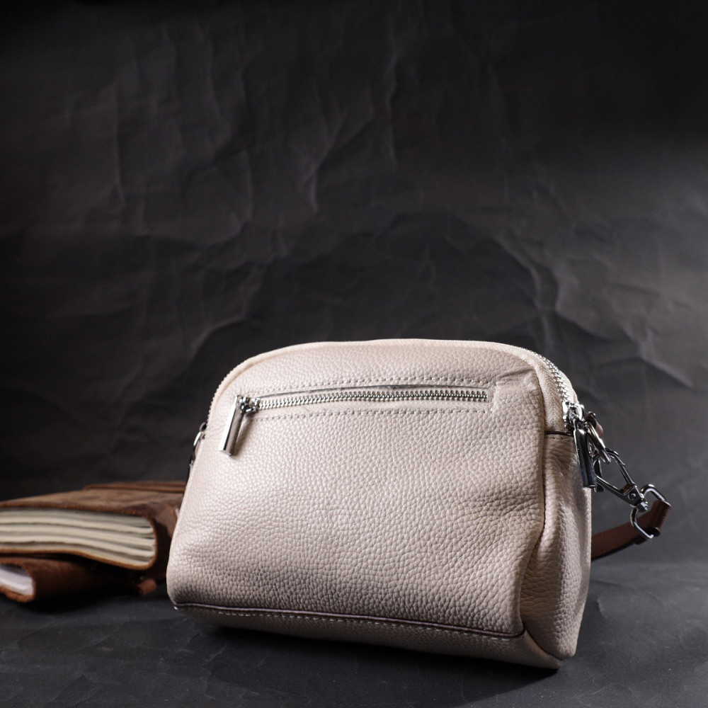 Маленькая повседневная сумка для женщин из натуральной кожи Vintage 22323 Белая Киев - изображение 10