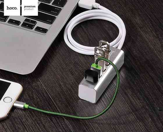 Хаб адаптер переходник HOCO HB1 4USB Line machine, цвет серый 6957531038146 Одесса