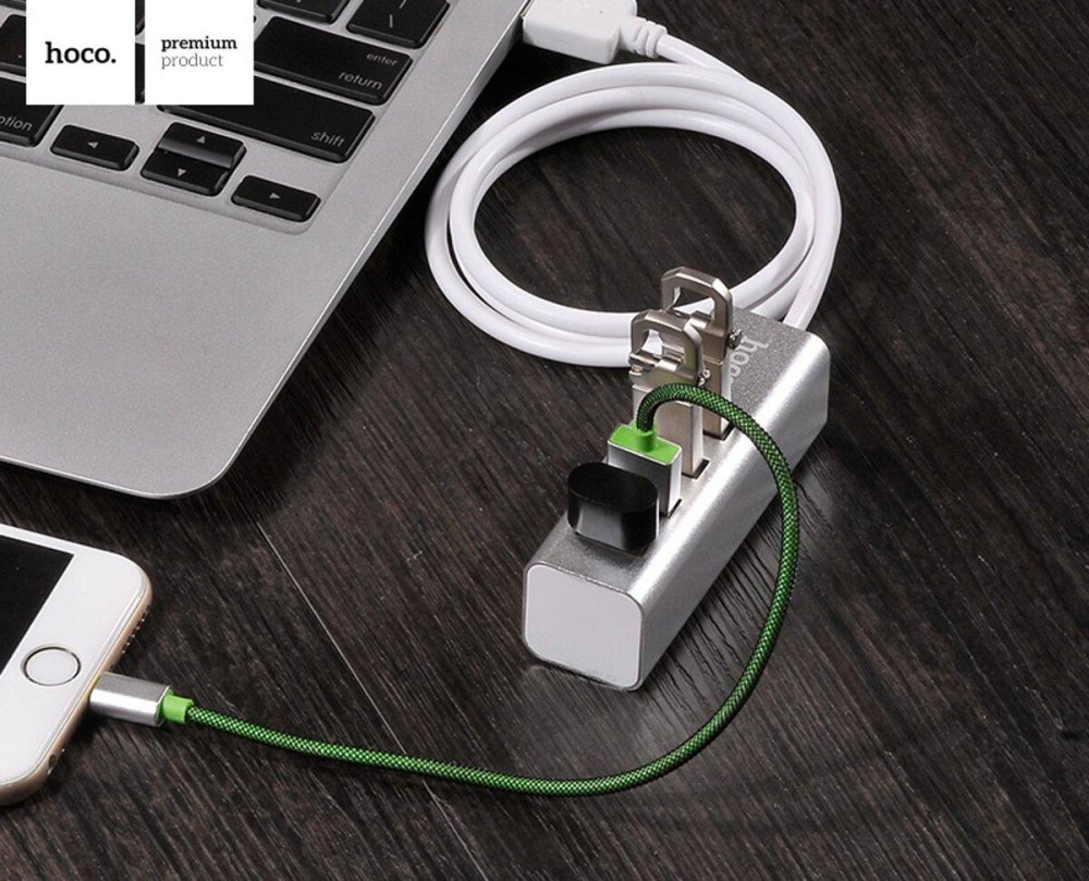 Хаб адаптер переходник HOCO HB1 4USB Line machine, цвет серый 6957531038146 Одесса - изображение 5