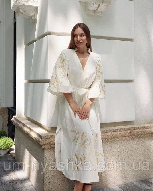 Жіноча вишита сукня льон Колоски Кривий Ріг - фото 3