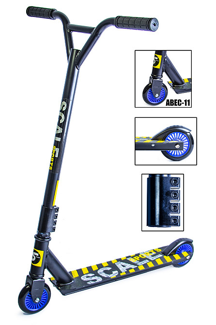Трюковый самокат Tornado от Scale Sports на подшипниках Abec-7 Черного цвета Одесса - изображение 2