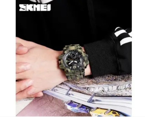 Мужские наручные часы Skmei Hamlet 1155 Зеленый камуфляж Винница - изображение 2