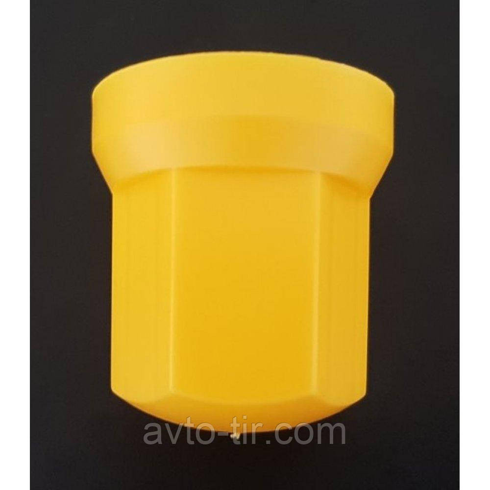 Ковпачок пластиковий на гайку колеса 32 мм жовтий високий Луцк - изображение 2