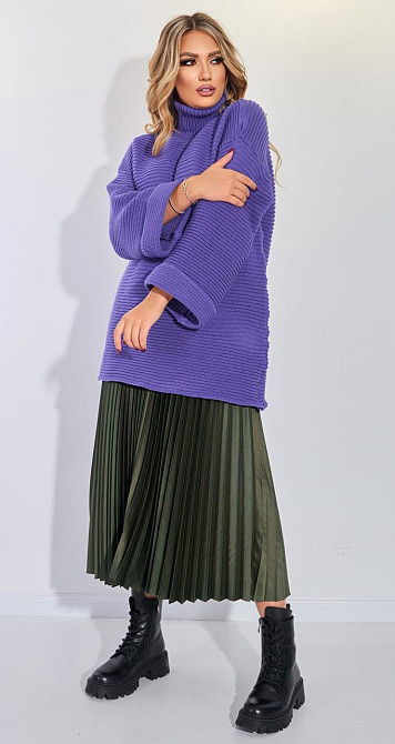 Свитер женский фиолетовый крупной вязки (42-48) Киев - изображение 3