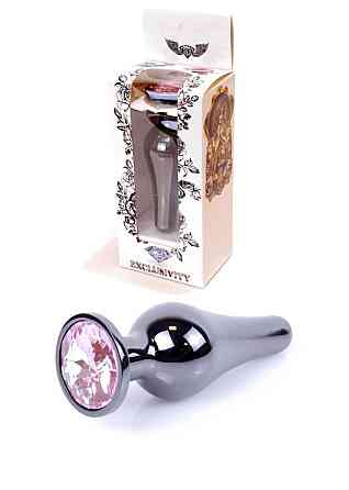 Анальна пробка - Jewellery Dark Silver Long Plug Pink Sex Aura Київ