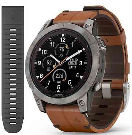 Часы: Garmin Fenix 7 Pro Sapphire Solar Titanium w. Chestnut L Band. Харьков
