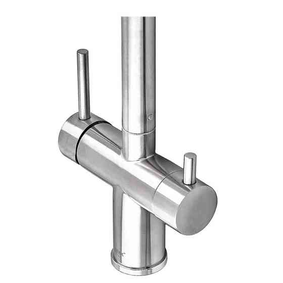 Кухонный смеситель Zerix LUX-024 с выдвижной лейкой, нержавеющая сталь, двойное подсоединение воды (ZX5555) Харьков