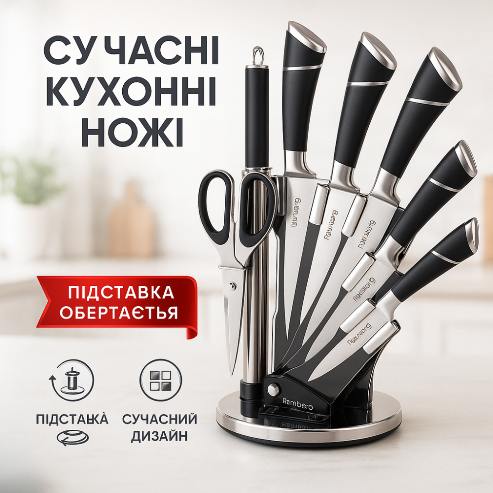Кухонный нож из нержавеющей стали металлический, Хорошие кухонные ножи для бытового использования BI-43 Львов - изображение 11