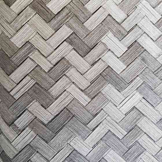 Шпалери метрові вінілові на флізелін Marburg Botanica смуги зигзагом під паркет чорні Київ