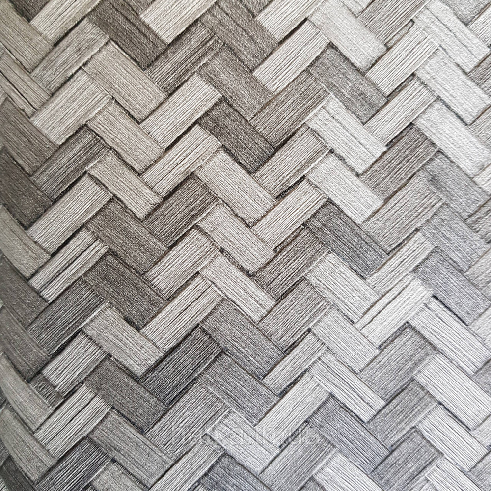 Шпалери метрові вінілові на флізелін Marburg Botanica смуги зигзагом під паркет чорні Київ - фото 1