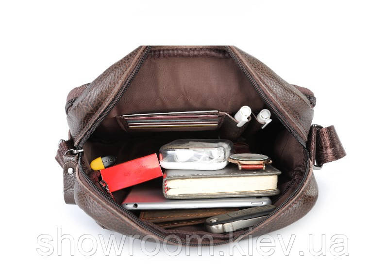 Чоловіча сумка на плече Leather Collection (5039) коричнева Київ - фото 4