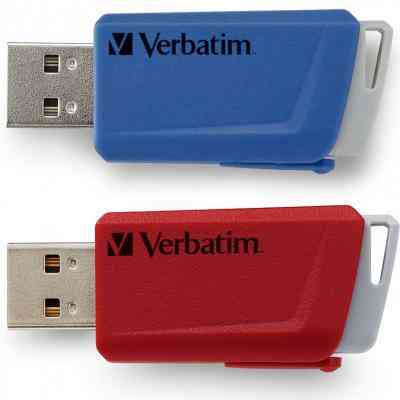 USB флеш накопичувач Verbatim 2x32GB Store 'n' Click Red/Blue USB 3.2 (49308) Вінниця