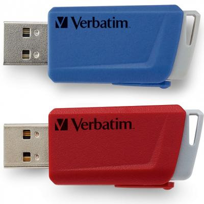 USB флеш накопичувач Verbatim 2x32GB Store 'n' Click Red/Blue USB 3.2 (49308) Вінниця - фото 1