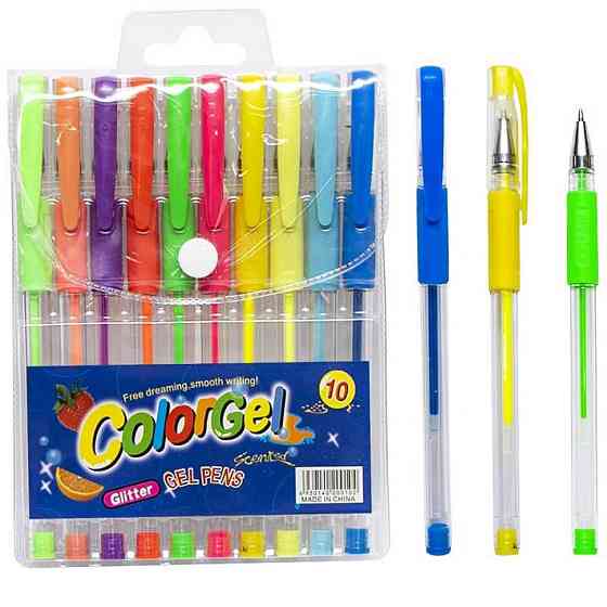 Набор гелевых ручек 108-6(10) 10 цветов, неоновые Винница