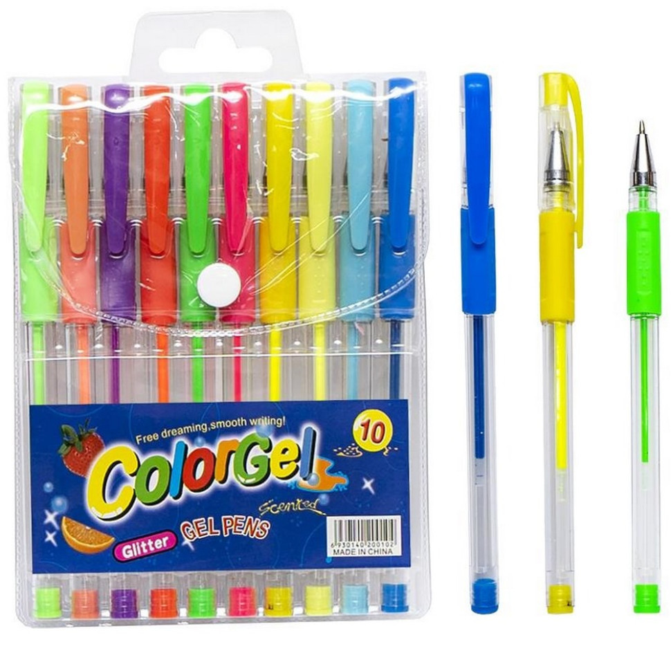 Набір гелевих ручок 108-6(10) 10 кольорів, неонові Вінниця - фото 1