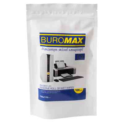 Салфетки Buromax Wet wipes for OFFICE Equipment 100pcs, plastic pouch (BM.0801-01) Винница