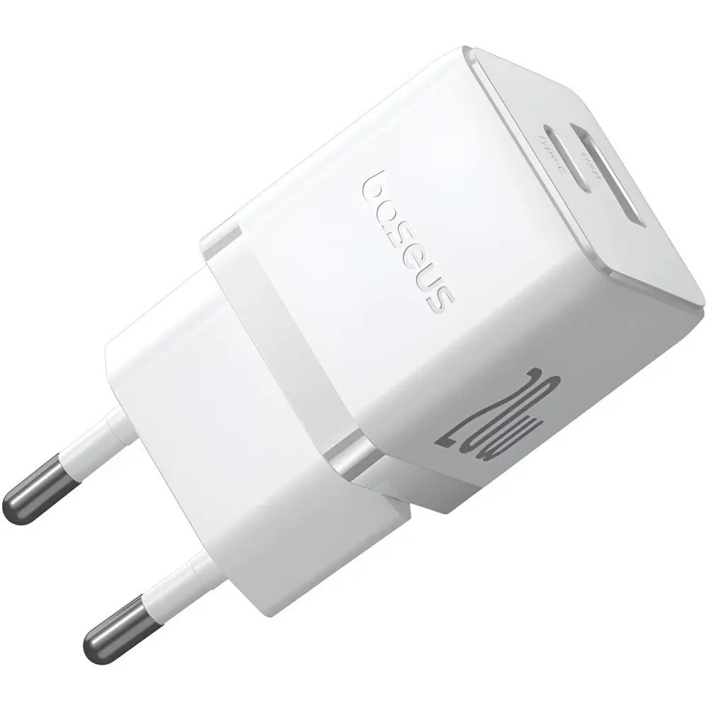 Мережевий зарядний пристрій Baseus Palm Fast Charger C+U 20W EU Moon White Київ - фото 1