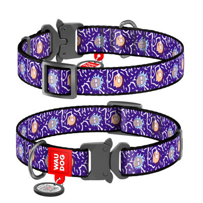 Нашийник для тварин WAUDOG Nylon з QR паспортом "Рік і Морті 2" металева пряжка-фастекс XXL (4535-0281) Вінниця - фото 1