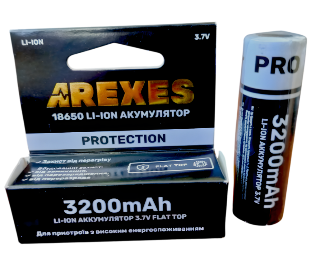 Аккумулятор Arexes Li-ion 18650 3.7v 3200mah высокотоковый с защитой Днепр - изображение 1