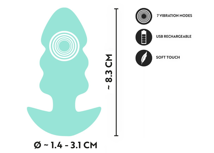 Анальна пробка з вібрацією Vibrating Mini Butt Plug Green Sex Aura Київ - фото 2