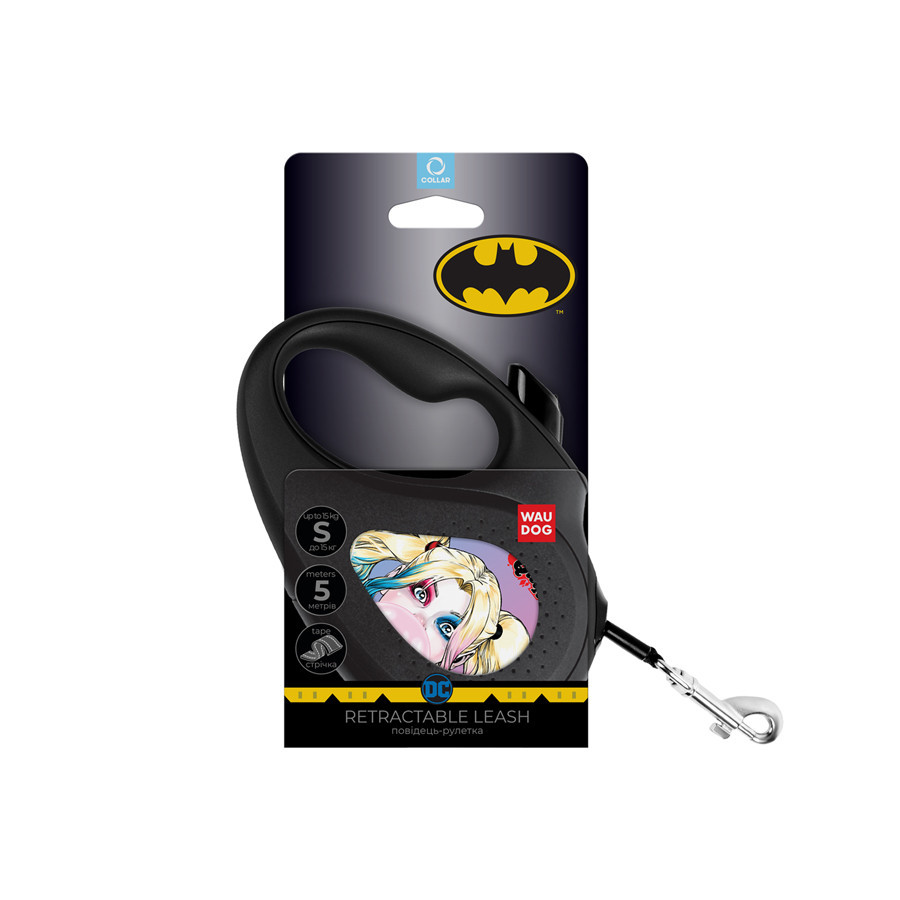 Повідець-рулетка для собак WAUDOG R-leash, малюнок "Харлі Квінн", S, до 15 кг, 5 м, світловідбивна стрічка Вінниця - фото 2