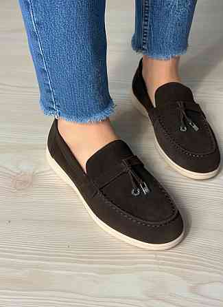 Туфлі жіночі Meideli 509-2 лофери з натуральної замші з китицями коричневі, 39, 25 см Київ