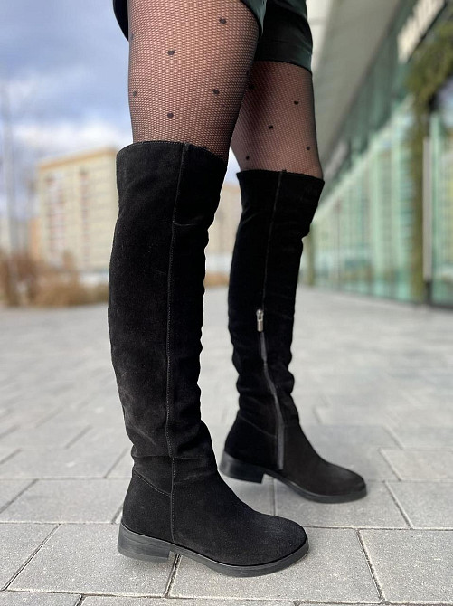 Nivelle Ботфорты женские NIVELLE черные замша натуральная высота 50 см обхват голени 39-41 см ( Коломыя - изображение 8