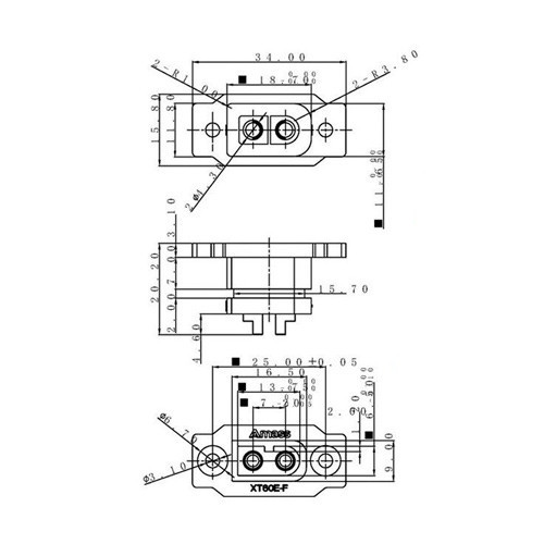 Разъем питания Amass XT60E 60А для монтажа на корпус Киев - изображение 2