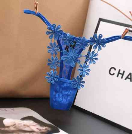 Еротичні стрінги сині "Ромашки" - розмір універсальний (на резинці), в талії до 90см Київ